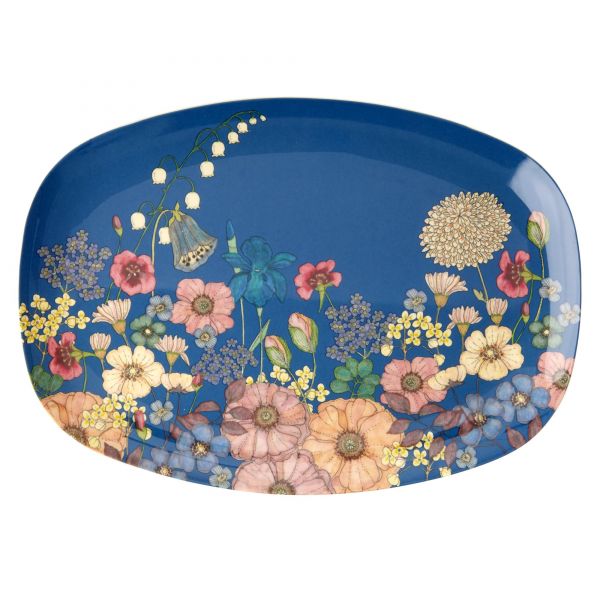 Melamin Servierteller Flower Collage - Print von Rice