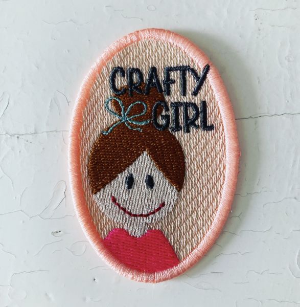 Bügel Patches - `Crafty Girl`(Farbe : coralle)