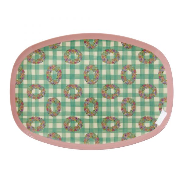 Melamin Servierteller vichy print von Rice