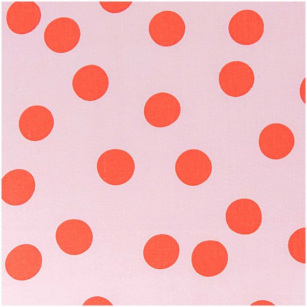 Bauwollstoff von Rico Design - rosa mit neon Punkten