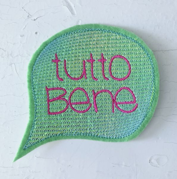 Glitzer-Sticker - "tutto bene"