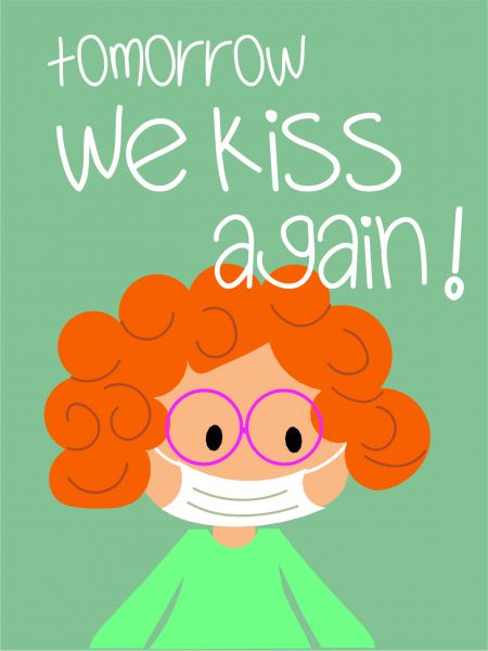 Postkarte - tomorrow we kiss (grün)