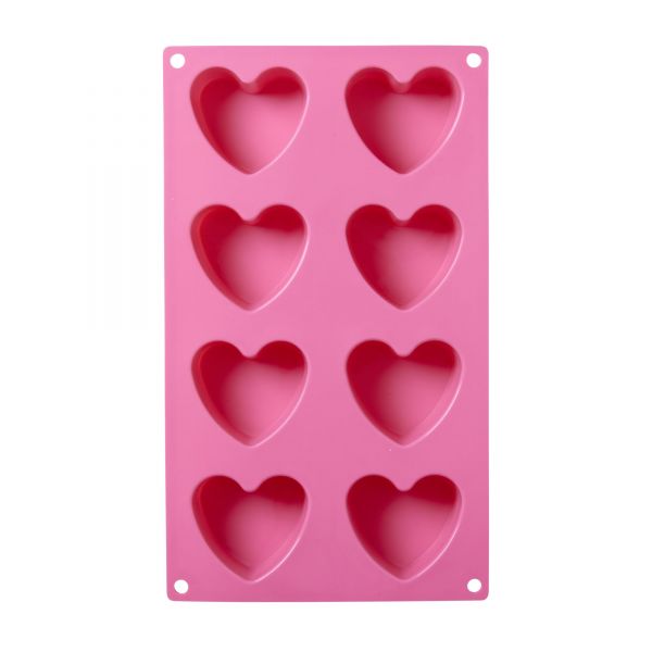 Gussform Heart Silikon pink von Rice