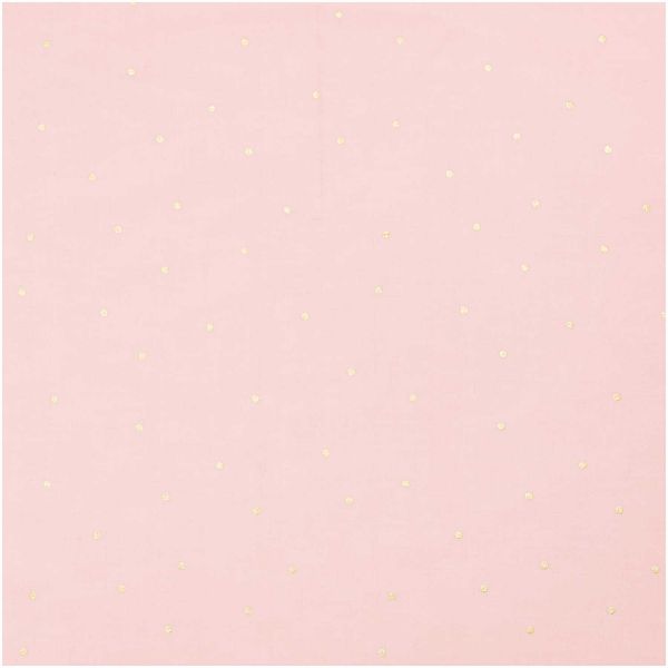 Baumwollstoff - rosa mit feinen goldenen Punkt