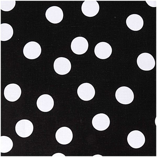 Baumwollstoff (Bündel) von Rico Design (Schwarz mit weissen Punkten)