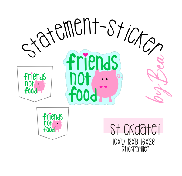 Stickdatei - Statement Sticker - friends