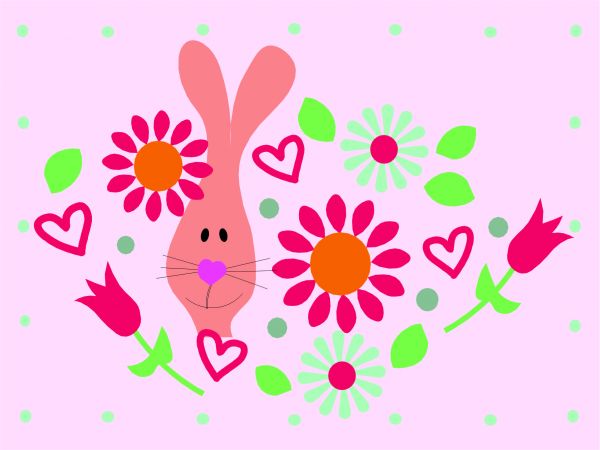 Postkarte - DIY Ornament mit Hase