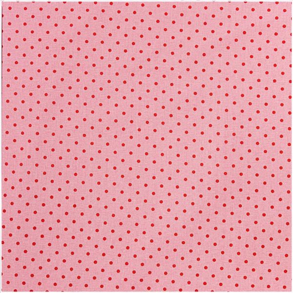 Baumwollstoff von Rico Design - Rosa mit roten Punkten