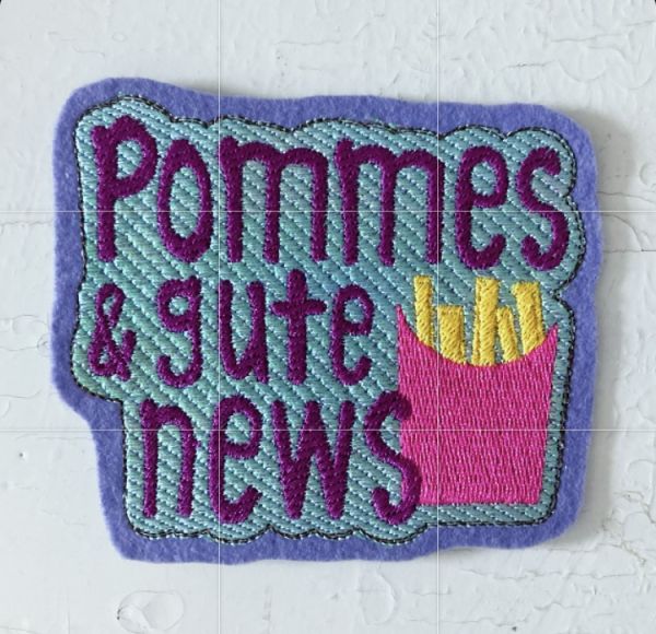 Statement - Sticker - "Pommes + Gute News" lila