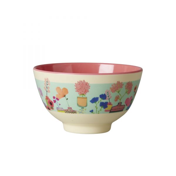 Melamin Schale klein with flower display print von Rice