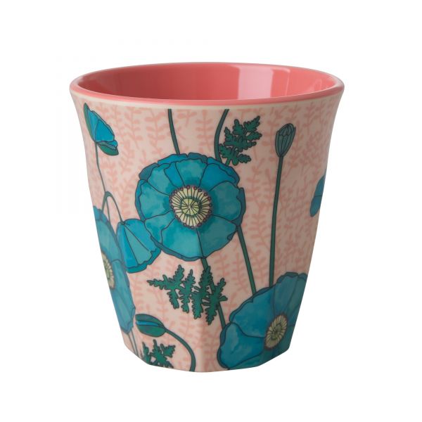Melamin Becher Blue Poppy-print von Rice