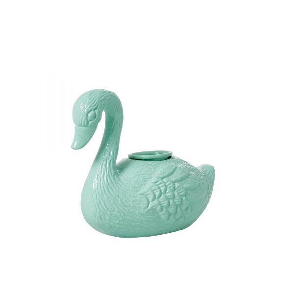 Schwan-Kerzenständer in Pastel Green von Rice