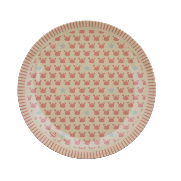 Melamin Kinderteller - Crubs and Starfish - Print von Rice