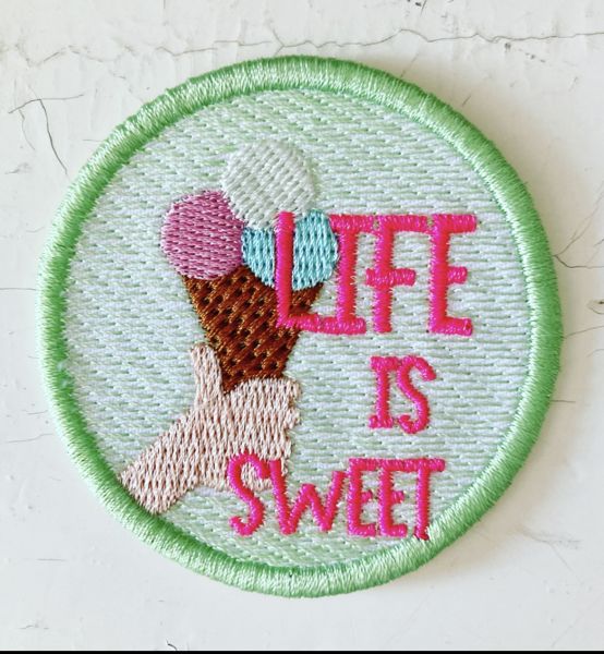 Bügel Patches - `Life is sweet`