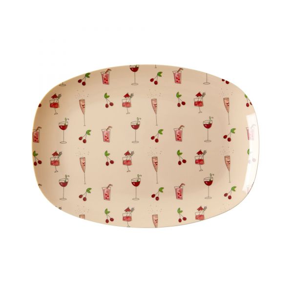 Melamin Servierteller Pink Cocktail - print von Rice