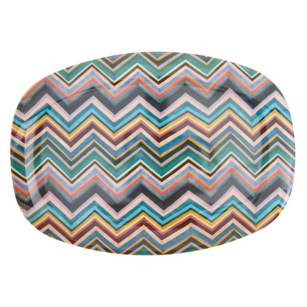 Melamin Servierteller Zig Zag - print von Rice