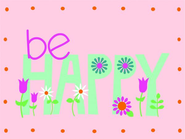 Postkarte - DIY - BE HAPPY