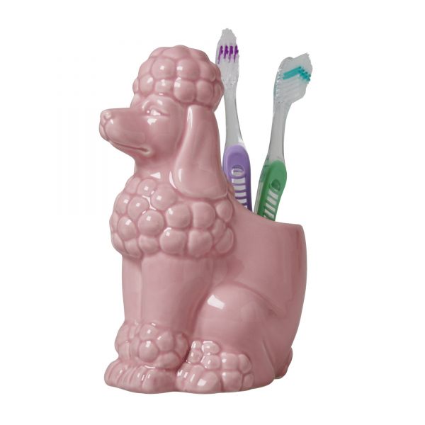 Zahnputzbecher "Pudel" in Pink von Rice