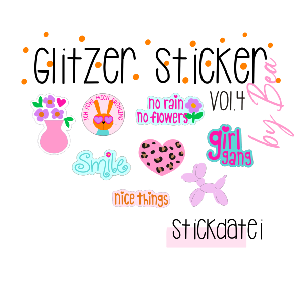 Stickdatei - Glitzer-Sticker Vol.4