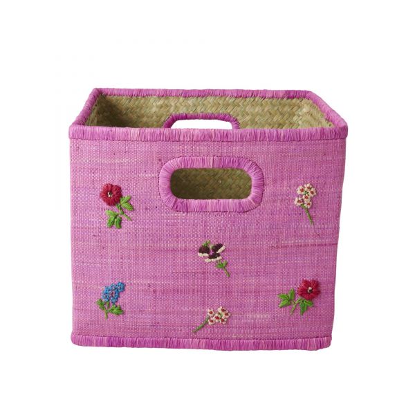 Aufbewahrungskorb in Pink mit Blumenmuster von Rice