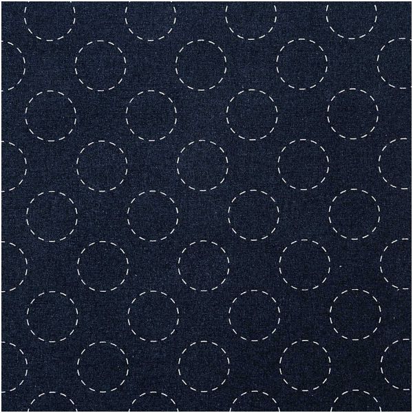 Baumwollstoff - dunkelblau mit kreise