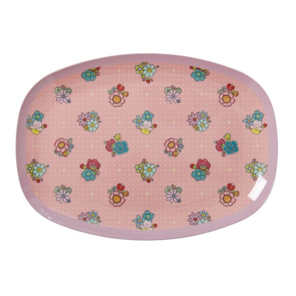 Melamin Servierteller flower stitch print von Rice