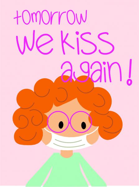 Postkarte - tomorrow we kiss again (rosa)