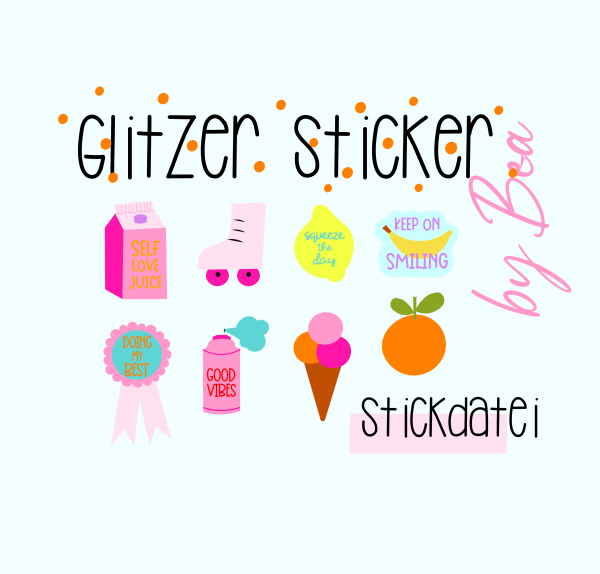 Stickdatei - Glitzer-Sticker
