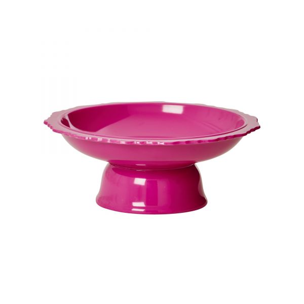 Small Melamine Stemmed Serving Dish in pink von Rice