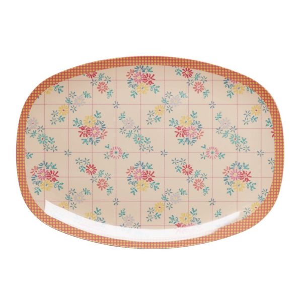 Melamin Servierteller Emroidered Flower print von Rice
