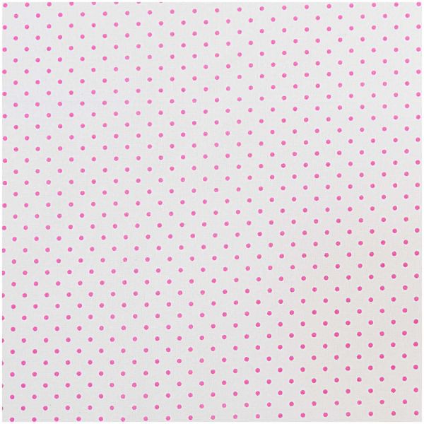 Baumwollstoff von Rico Design - Weiss mit rosa Punkten