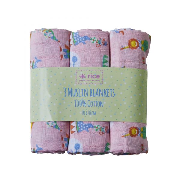 Babytuch in pink aus Baumwolle von Rice