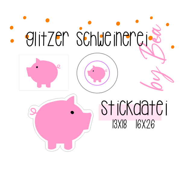 Stickdatei - "Glitzer Schweinerei"