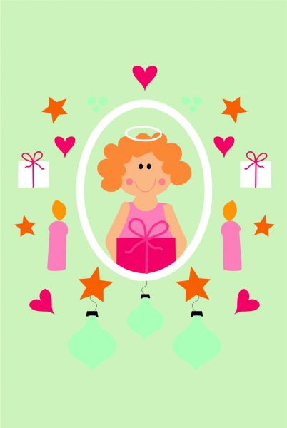 Postkarte - Ornament mit Kornelia pastell