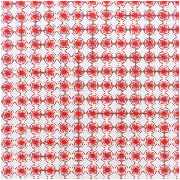 Baumwollstoff von Rico Design - weiss-rot Muster