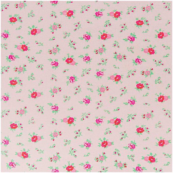 Baumwollstoff von Rico Design - Streublumen (rosa)