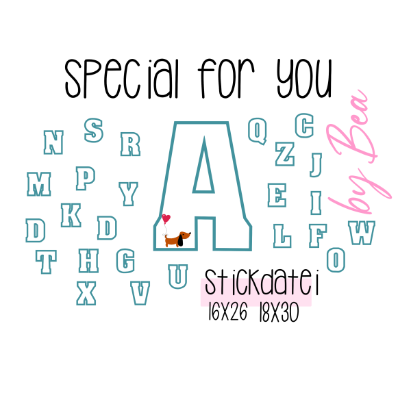 SPECIAL FOR YOU - "Big Buchstabe" mit Dackel