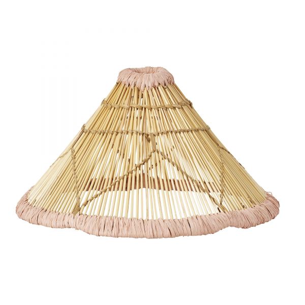 Lampenschirm mit rosa Raffia-Borte von Rice