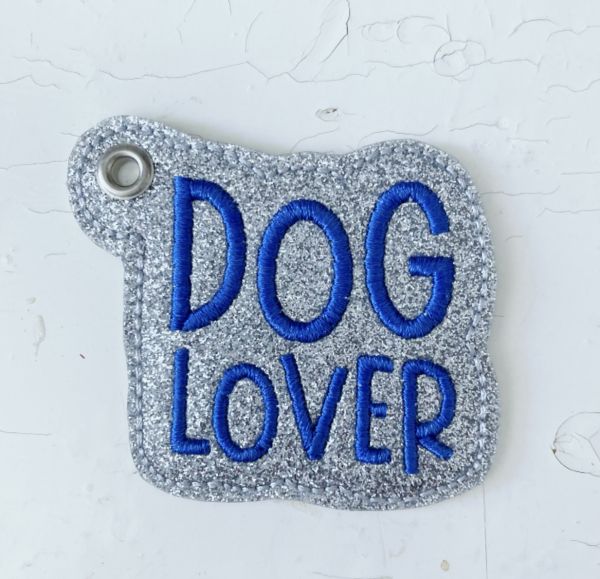 Anhänger mit Öse - Dog-Lover (blau)