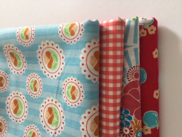 Stoffpaket - Super Sale - (rot, blau,apricot)