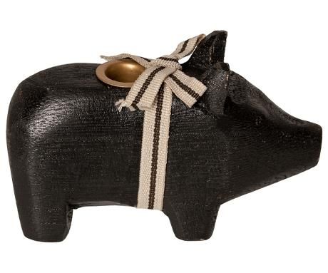 Schwein von Maileg - Mit Kerzenhalter in schwarz ( smal)
