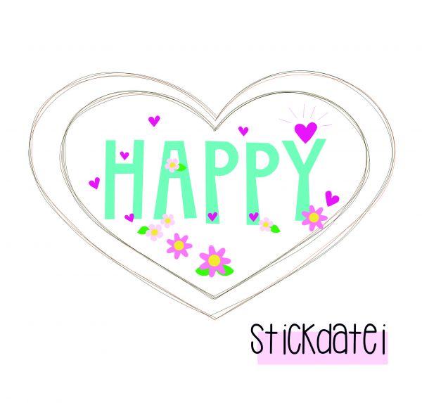 Stickdatei - Super-Herz Happy