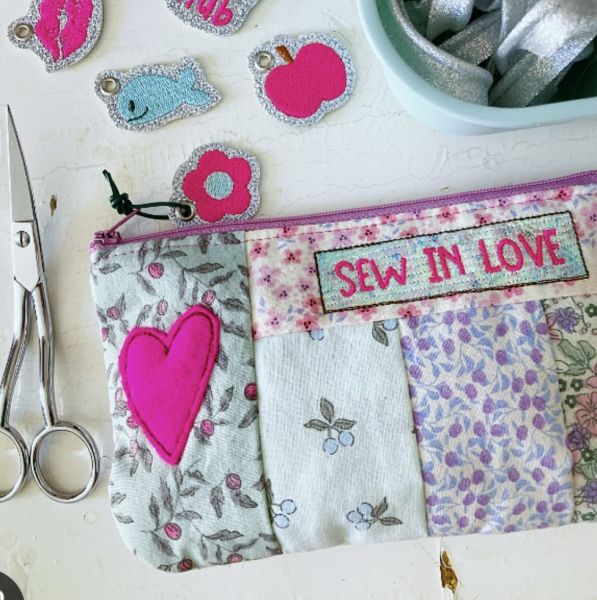 Patchwork-Etui "SEW IN LOVE"