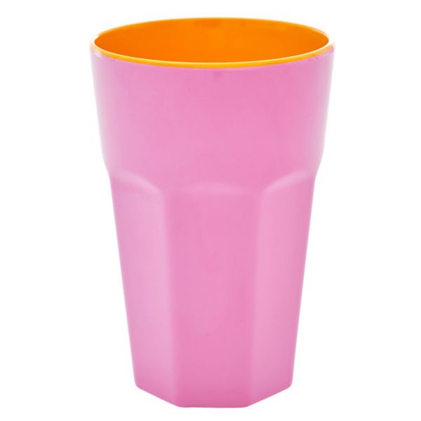 Melamin Latte-Becher orange-pink von Rice