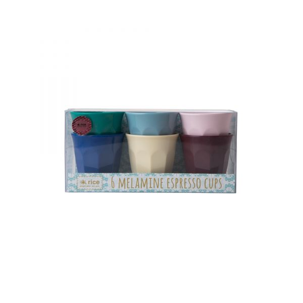 6 Melamin Espresso Cups in Urban-Colour von Rice