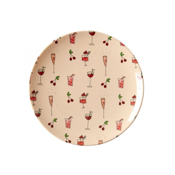 Melamin Teller Klein Pink Cocktail - print von Rice
