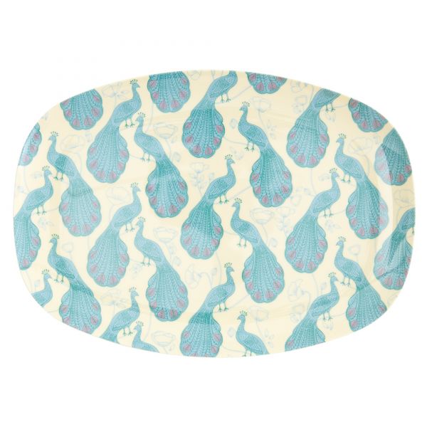 Melamin Servierteller Peacock - print von Rice