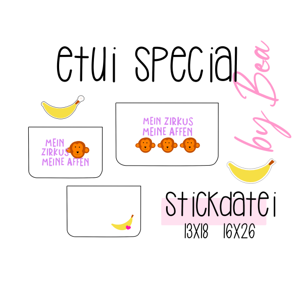 Stickdatei - Etui Special Meine Affen