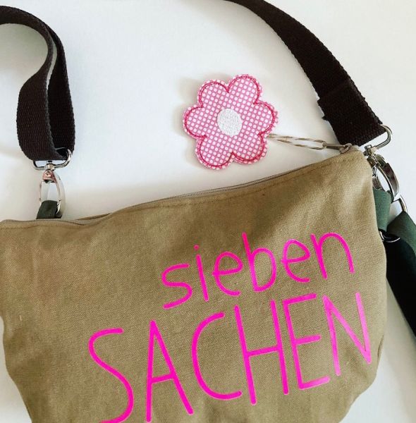 Tasche - Sieben Sachen (natur-braun mit neon pink)
