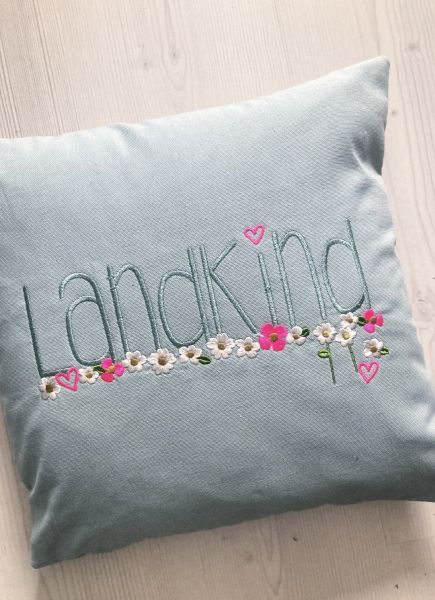 Kissen - "Landkind" (vintageblue)